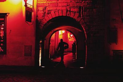 Woman in tunnel