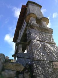 Low angle view of temple against sky