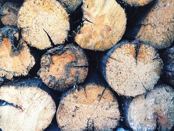 Full frame shot of logs