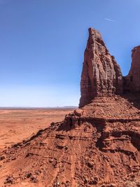 Rock formations in desert against sky