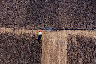 Aerial view of vehicle on land