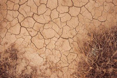 Full frame shot of cracked land