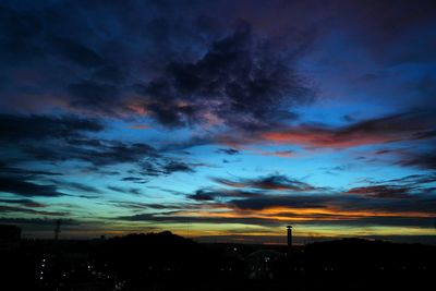 Scenic view of dramatic sky during sunset