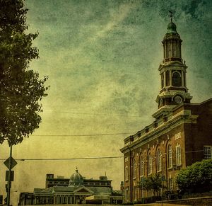 Low angle view of built structure against the sky