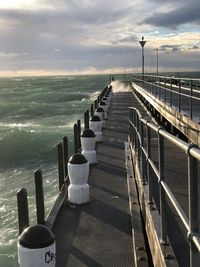 View of sea against sky during sunset