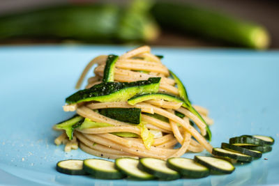 Close-up of pasta in plate