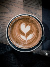 Directly above shot of coffee on table