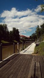 Railroad track against sky