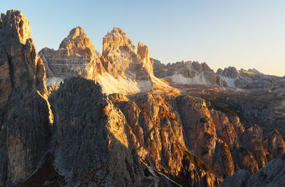 Panoramic view of rock formations against sky