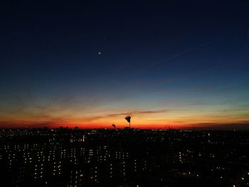 View of cityscape at sunset