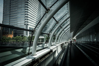 High angle view of escalator