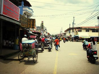 People walking on road