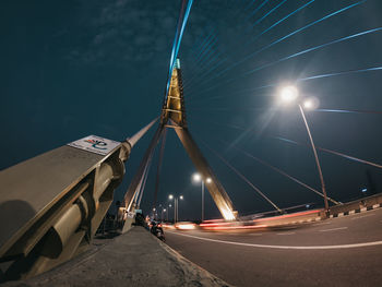 View of illuminated bridge at night