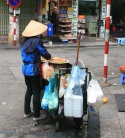 Woman standing at market