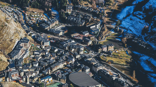 High angle view of town