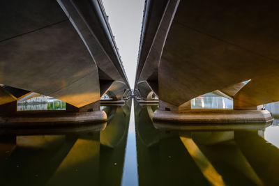 Bridge over lake against sky