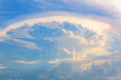 Low angle view of clouds in sky during sunset