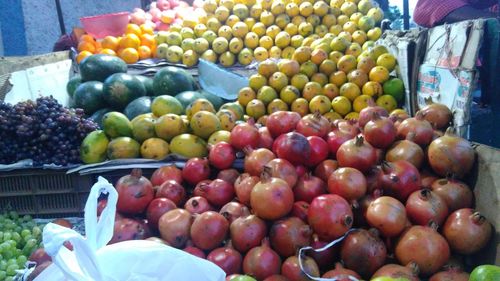 Vegetables for sale at market stall