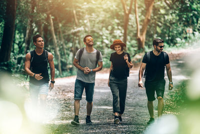 Group of people running outdoors