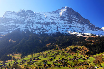 Scenic view of mountains against clear sky