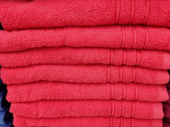 Full frame shot of folded towels