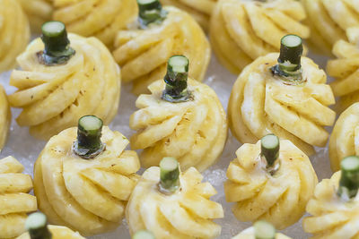 Full frame shot of fruit salad in plate