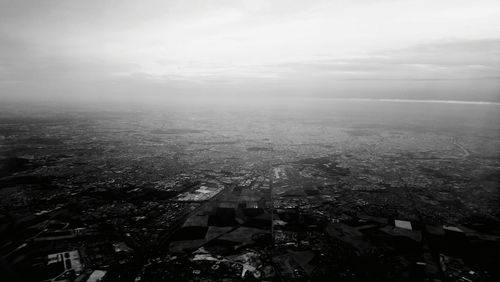 High angle view of townscape against sky