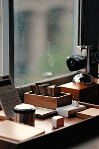 Close-up of office desk