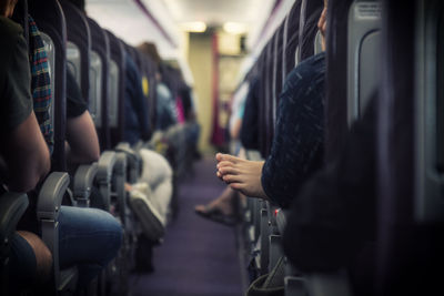 People in passenger train