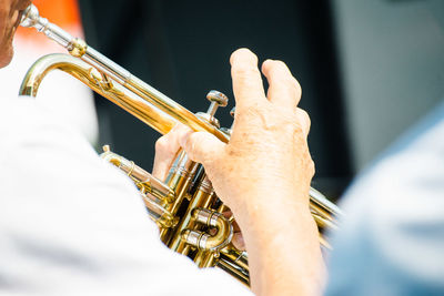 Low angle view of man playing guitar