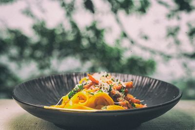 Close-up of vegetables in bowl on table