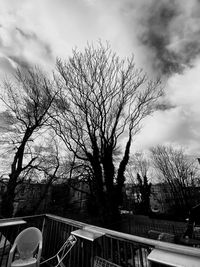 Bare tree against sky during winter