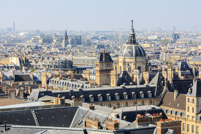 High angle view of buildings in paris city