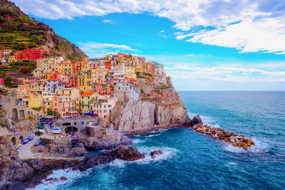 Manarola is one of the beautiful villages that make up the cinque terre of the ligurian riviera.