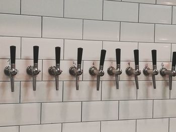 Clothes hanging in row