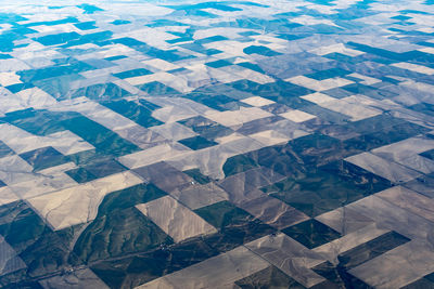 High angle view of agricultural landscape