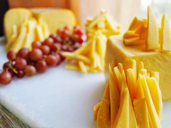 Close-up of fruits on plate