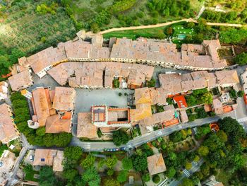 High angle view of townscape by building