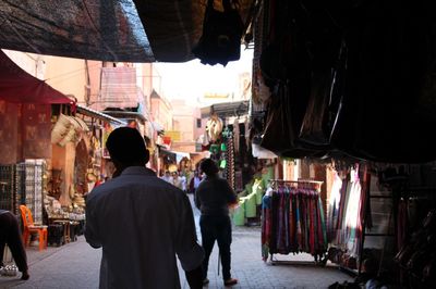 People walking in market