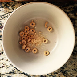 High angle view of bread in plate