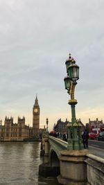 View of clock tower in city