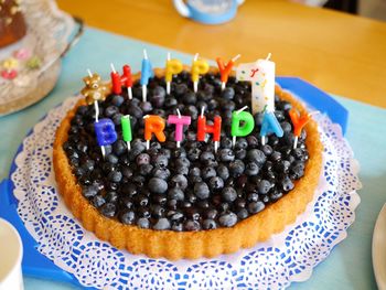 Close-up of cake on table