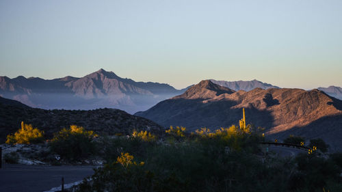 Scenic view of mountains against sky