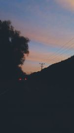 Silhouette of trees at sunset