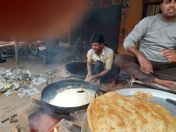 Man preparing food at home