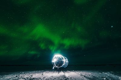 Scenic view of star field against sky at night