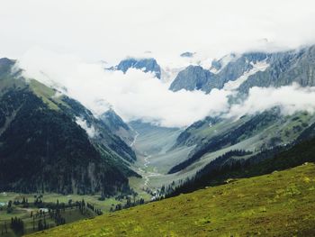 Scenic view of mountains against sky