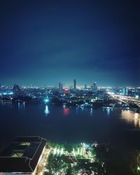 Illuminated city at night