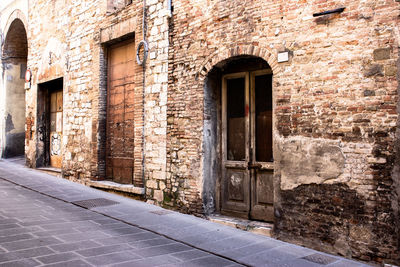 Closed door of old building