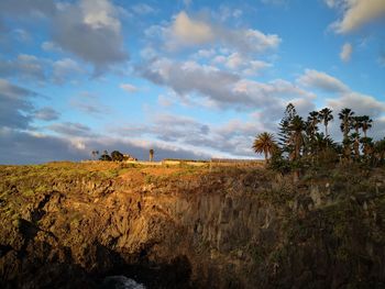 Scenic view of land against sky